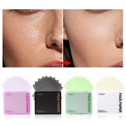 300Pcs Oil Absorbing Face Paper Compact With Mirror and Powder Puff, Portable Blotting Paper for Shine Control, T-Zone Oil Control, Makeup Touch Up, Lightweight Travel Beauty Tool