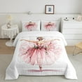 thumbnail image 2 of Feelyou Teens Ballet Dancer Bedding Comforter Set, Kawaii Cartoon Princess Twin Comforter Sets, Pink Watercolor Reversible Bedding Set, Super Cozy Room Decor, 2-Piece, 2 of 8