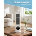 thumbnail image 3 of Ktaxon Mini Tower Fan, 16" Portable Bladeless Floor/Wall-Mounted Fan w/Remote Control, LED Display, 90°Oscillation, 3 Speeds & 9H Timer, Ultra-Quiet Cooling Fan for Home Office Bedroom, White, 3 of 11