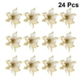 thumbnail image 4 of EeaseCA 24pcs Christmas Flower Simulation Gold Powder Flower Christmas Tree Decoration Flower Golden, 4 of 8