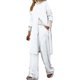 thumbnail image 1 of Gibobby Conjunto de sudadera informal para mujer Conjunto casual de dos piezas con bolsillos y manga larga con cuello redondo y otoño invierno de color sólido(Blanco,M), 1 of 5