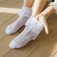 thumbnail image 6 of Musuos Little Girls Frilly Socks, Soft Lace Ruffle Socks Kids Cute Summer Mesh Socks, 1-10+ Years, 6 of 7