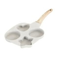 thumbnail image 1 of Sartén para huevos de 4 tazas con división y mango de madera para cocinar huevos, sartén para panqueques de fácil limpieza Beige, 1 of 9