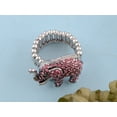 thumbnail image 3 of Alilang Tiny Cute Pink Rose Rhinestone Crystal African Safari Playful Elephant Adj Ring, 3 of 5