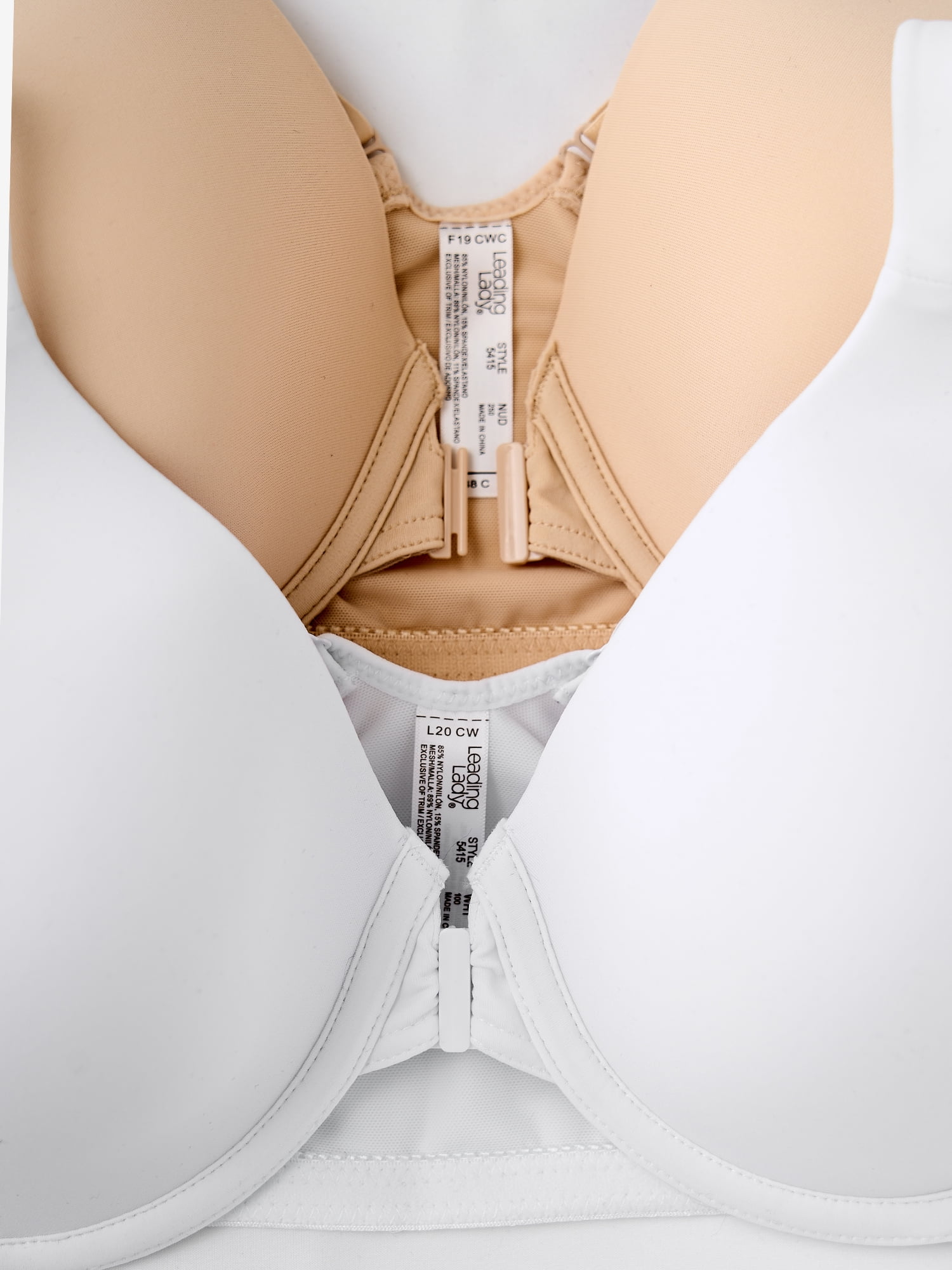 Leading Lady, The Brigitte Racerback, Underwire Tshirt Bra, Lightly Padded, Front Close, Lift and Smoothing, Adjustable Padded Straps (Women's & Women's Plus)