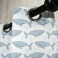 thumbnail image 3 of Ambesonne Whale Grommet Curtain, Giants of Aquatic World, 50" x 84", White Pale Blue, 3 of 6