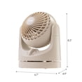 thumbnail image 5 of IRIS WOOZOO Oscillating Vortex Fan, Multi Oscillation/ Air Circulator/ 3 Speed Settings, Small, Latte, 5 of 5