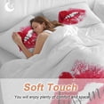 thumbnail image 4 of Kiss Me Text Lipprint Bedding Duvet Cover Set King Size 4 Pieces Retro Abstract Red Lips Bedding Set with Zipper Closure, 1 Comforter Cover 92x106 Inches 1 Flat Sheet & 2 Pillow Cases, 4 of 7