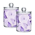 thumbnail image 2 of Purple Butterflies Flying Translucent Plastic Cans Storage Canisters with Lid Set of 4, 2 of 7