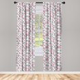 thumbnail image 3 of Ambesonne Geometric Curtains, Red Zig Zags Chevron, Pair of 28"x84", Hot Pink Grey White, 3 of 5
