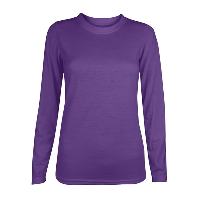 MeetoTime T-Shirt Femme Basique Manches Longues Col Rond Couleur Unie Hauts Blouse Tunique Décontractée