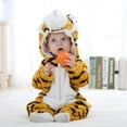 thumbnail image 5 of ATAIKU Baby Animal Tiger Onesie Flannel Hooded Romper for Infant Winter Playsuit Jumpsuit for Boys and Girls Toddler Overall Outfit, 5 of 12