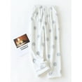 thumbnail image 2 of Fleece Pajama Pants for Women Winter Warm Thick Solid Drawstring Lounge Night Sleepwear PJ Bottoms Trousers, 2 of 3