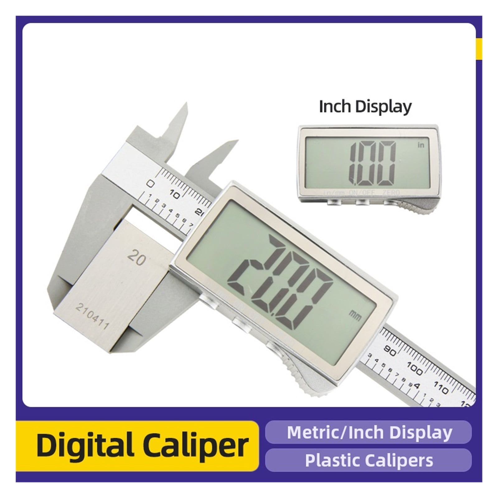 Plastic Digital Caliper Carbon Fiber Metric Electronic Vernier Calipers Woodworking Tools Micrometer