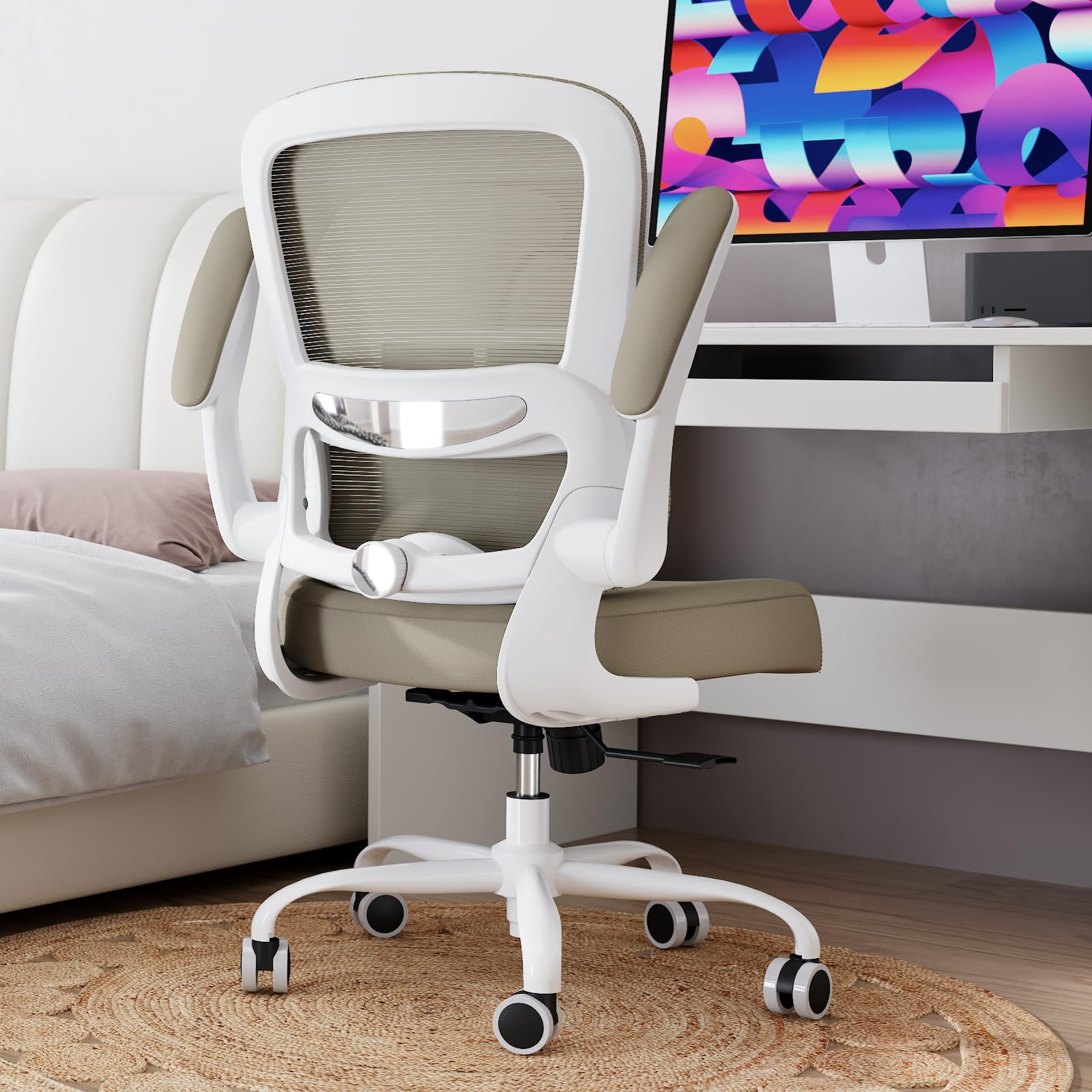 Office Chair - Ergonomic Desk Chair with Adjustable Lumbar Support, Mesh Computer Chair, Executive Chairs for Home Office Comfortable Lumbar Support (Black)