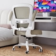 thumbnail image 3 of Silla de oficina TRALT ergonómica de malla ajustable con soporte lumbar, color caqui, 3 of 9