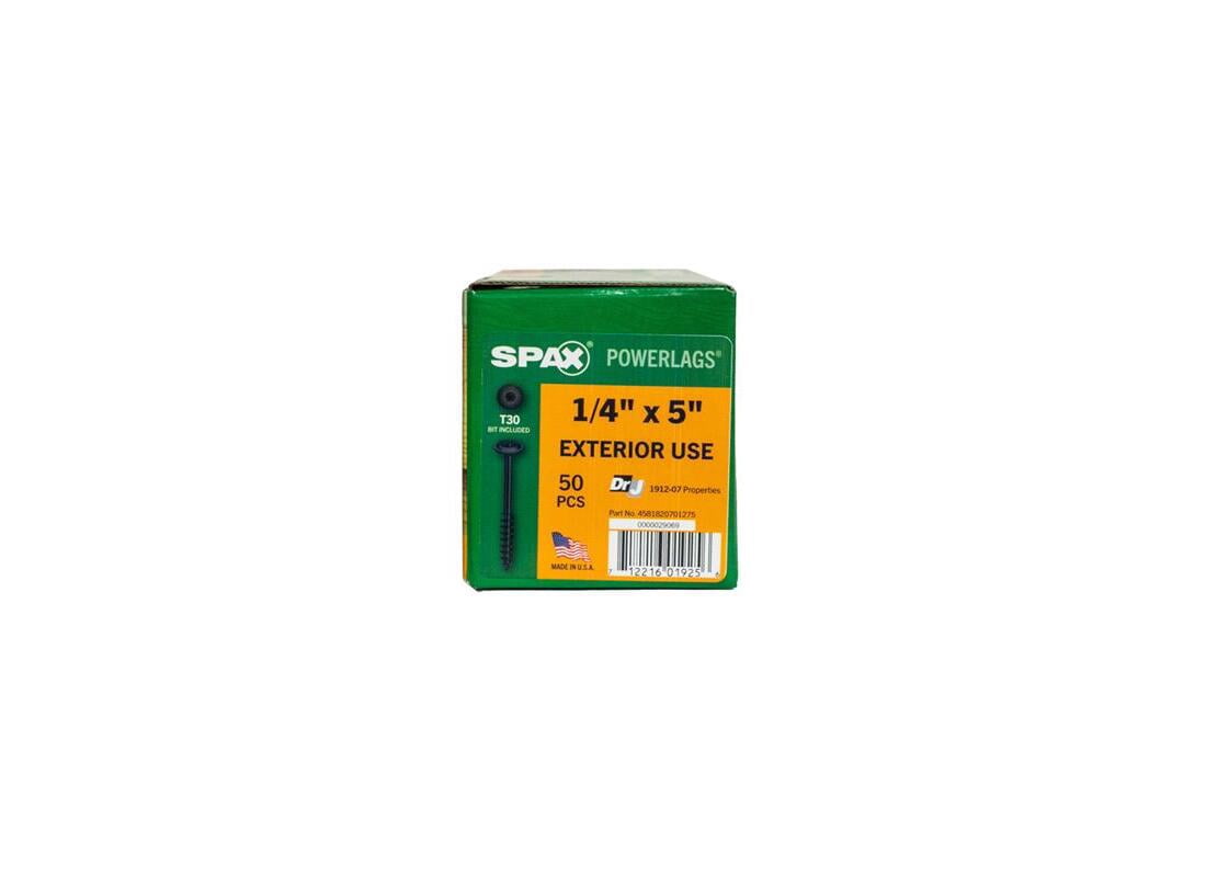 1/4X5 WH PWRLAG SCREW