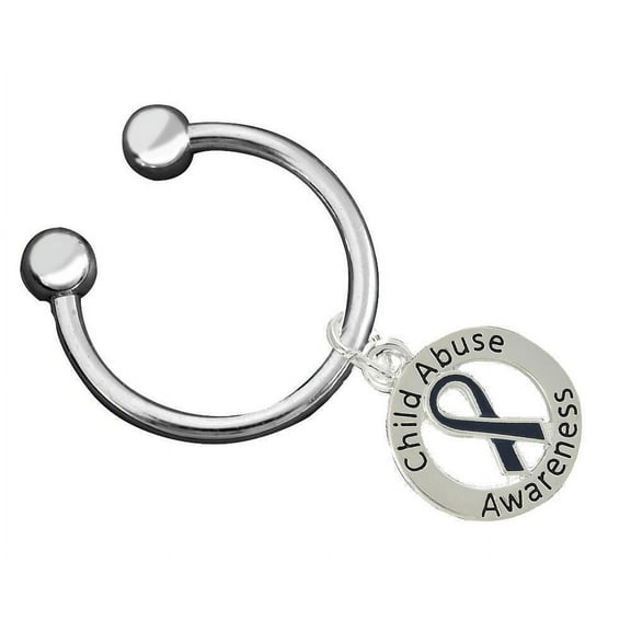 Round Child Abuse Awareness Keychains