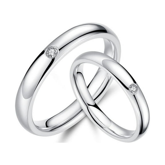 WINDLAND 2Pieces/set Wedding Promise Rings Comfort Fit US 8.5/7 for Couple Husband & Wife