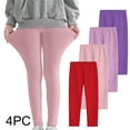 thumbnail image 2 of Qingpeng 4PC Girls Leggings Girls Yoga Pants Full Length Stretchy Toddler Leggings Multipack Pants, 2 of 9
