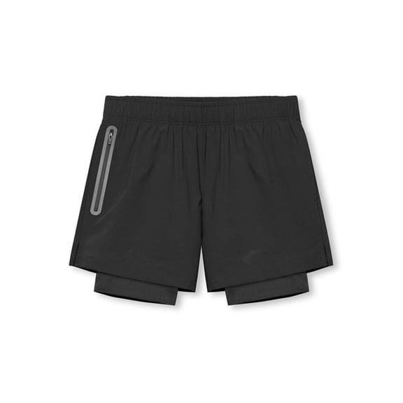 Mens Shorts Athletic Elastic Waist Zipper Pockets Running Shorts Compression Liner Gym Shorts Breathable Workout Training Outfits Wear
