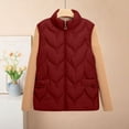 thumbnail image 5 of EOYWHK Puffer Vests for Women Quilted Jacket Sleeveless Full Zipper Stand Collar Cotton Down Outerwear, 5 of 9