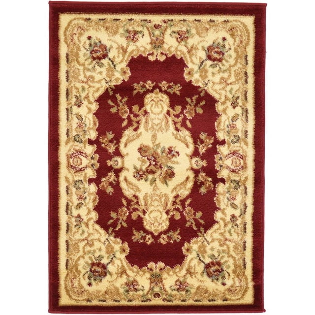 Unique Loom Versailles Medallion Motif Rug 2' 2 x 3' Rectangle Burgundy/Ivory