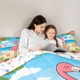 thumbnail image 4 of Castle Fairy Cartoon Beach Flamingo 7-Piece Twin Bedding,Cocktail Hibiscus Tropical Border Bedding Comforter Set,Pink Sand,Reversible, 4 of 7