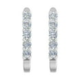 thumbnail image 2 of 1/2 Carat 5-Stones Diamond Hoop Earrings in 14K White Gold, 2 of 4