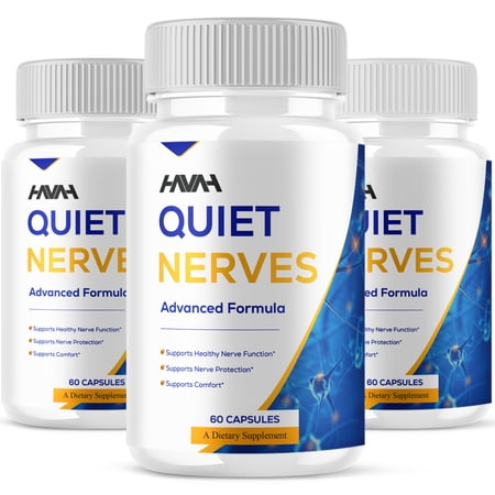 (3 Pack) Quiet Nerves Nootropic Pills, QuietNerves Advanced Formula (180 Capsules)