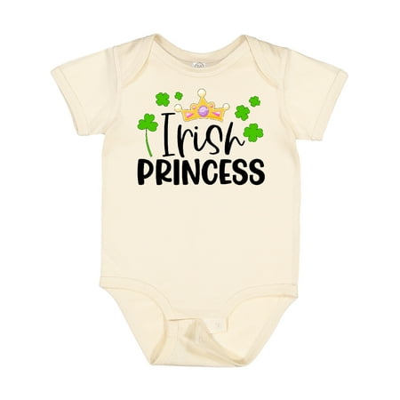 

Inktastic Irish Princess with Crown and Green Clovers Gift Baby Girl Bodysuit