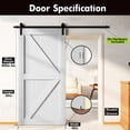thumbnail image 3 of Homacer 5-in-1 Design 48'' W x 84'' H x 1-3/8'' D Solid Wood Barn Door, Finished and Unassembled, with Pre-drilled Holes for Easy Assemble and Pre-routed Groove, Interior Only (White), 3 of 8