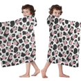 thumbnail image 4 of White Cow Black Spot Pattern Hooded Bath Towel，60"x35" for Ages 3 To 12 Kids, Quick Dry Lightweight Soft Microfiber Hood Beach Towel Cover Up for Kids, 4 of 7