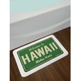 thumbnail image 2 of Aloha Bath Mat, Welcome to Hawaii Aloha State Written on Vintage Rusty Sign Grunge Style, Plush Bathroom Decor Mat with Non Slip Backing, 29.5" X 17.5", Olive Green and Beige, by Ambesonne, 2 of 2