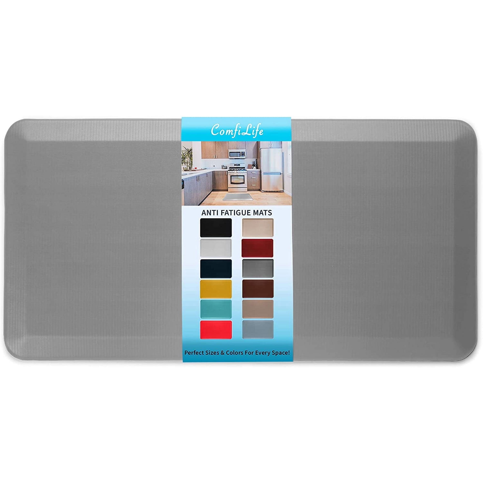 ComfiLife Anti Fatigue Floor Mat – 3/4 Inch Thick Perfect Kitchen Mat Standing Desk Mat – Comfort at Home Office Garage – Durable – Stain Resistant – Non-Slip Bottom 20 x 39 Gray