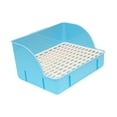 thumbnail image 3 of Caja de arena para conejos, caja de arena para jaulas, inodoro para jaulas, entrenador de orinal para animales pequeños azul, 3 of 9
