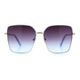thumbnail image 5 of Womens Classic 90s Designer Metal Rim Oversized Rectangle Butterfly Diva Sunglasses Gold Blue - Purple Blue, 5 of 8