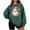 Green, variant on Christmas Oversized Sweatshirt for Women Santa Claus Plush Shirt Crew Neck Long Sleeve Pullover Loose Tops