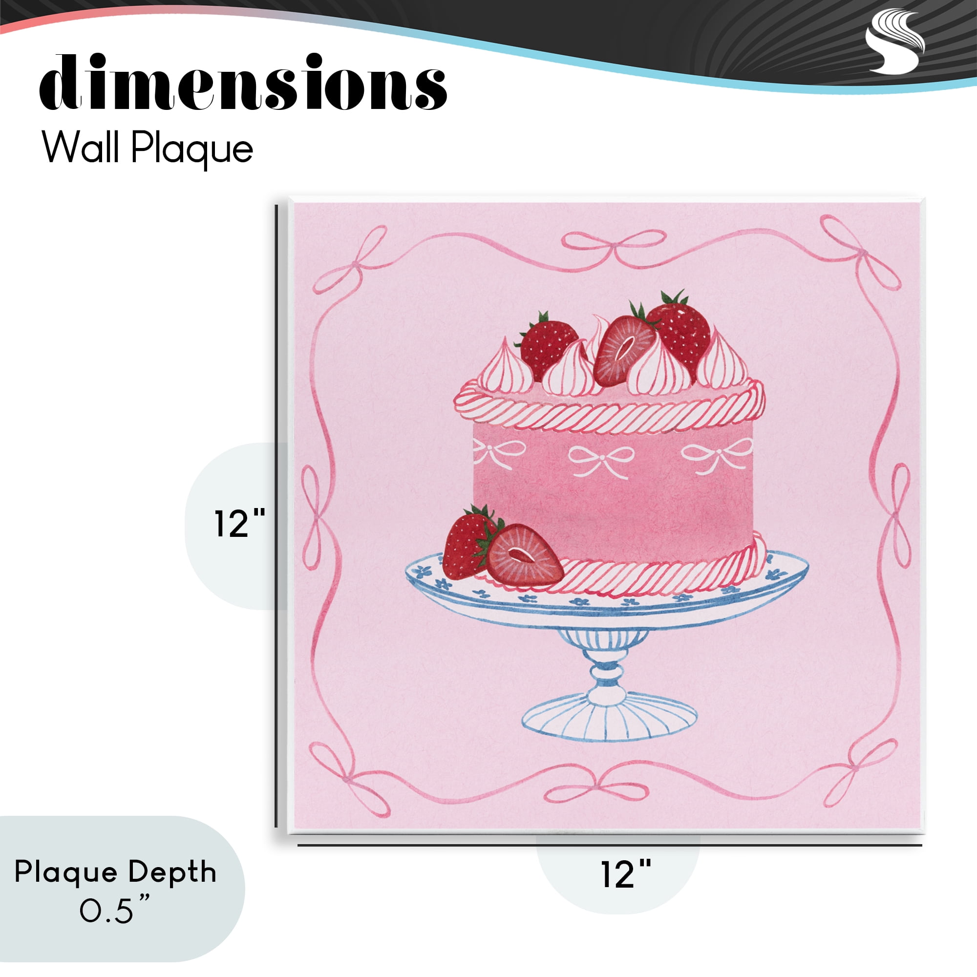 Stupell Industries Pink Strawberry Cake Wall Plaque Art, design by Grace Popp