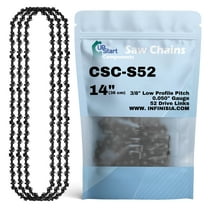 3-Pack 14-inch Chainsaw Chain Replacement for Allis Chalmers 75 Chainsaws - S52 (14", 3/8" Low Profile Pitch, 0.050" Gauge, 52 Drive Links)