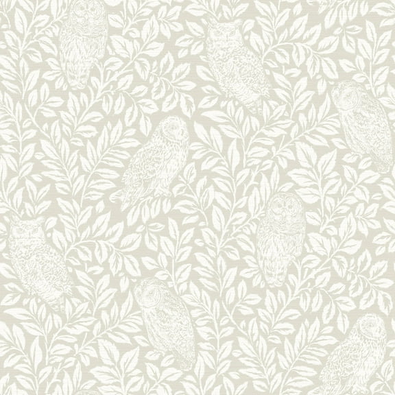 Chesapeake by Brewster 3115-12413 Parliament Cream Owl Wallpaper