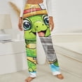 thumbnail image 3 of Turtle Reading Newspaper Winter Female Pants Flannel High Waist Women Pants Lady Warm Straight Leg Plush Trousers, 3 of 7