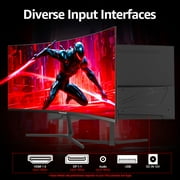 Gawfolk 27 Curved Gaming Monitor 200Hz 1080P Full HD, 1800R AMD FreeSync, Frameless Design, Built-in Speakers, Eye Care, Wall Mountable, DP/HDMI (Black)