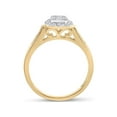 thumbnail image 3 of 14kt Yellow Gold Round Diamond Cluster Bridal Wedding Ring Band Set 1/2 Cttw, 3 of 4