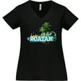 thumbnail image 3 of Inktastic Roatan Honduras Vacation Women's Plus Size V-Neck T-Shirt, 3 of 5