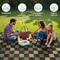 thumbnail image 6 of DEORAB Outdoor Rugs 9'X12' Chenille Patio Rug Three-Layer Material Imitation Silicone Spot Molding Camping Outside Rv Mat, Blue Black & Brown, 6 of 9