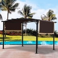 thumbnail image 5 of Universal Brown Canopy Cover Replacement for 12x9 Ft Curved Outdoor Pergola Structure (Frame Not Included), 5 of 10