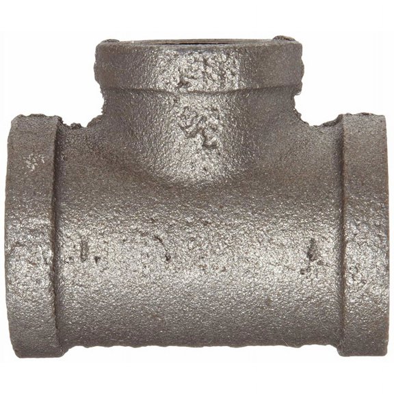 Anvil International Malleable Iron Pipe Fitting Reducing Tee - NPT Female - 3/4 x 1/2 x 1/2, Black