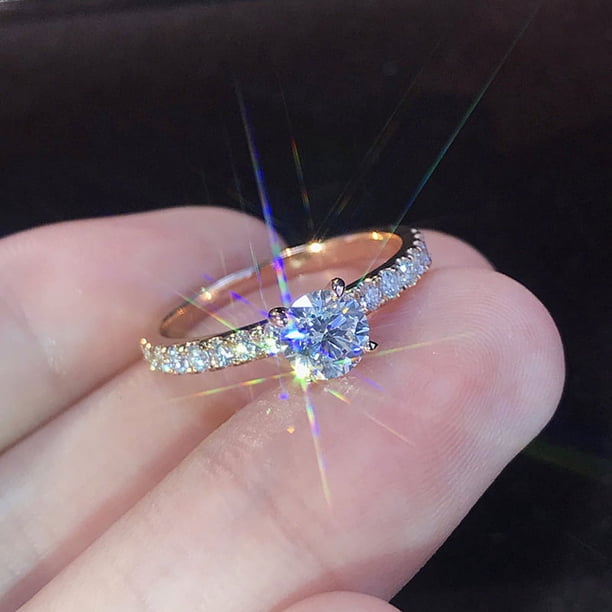 Anillo de diamantes de imitación de moda simple, anillo de boda de diamantes para pareja, anillo de boda, uso cómodo