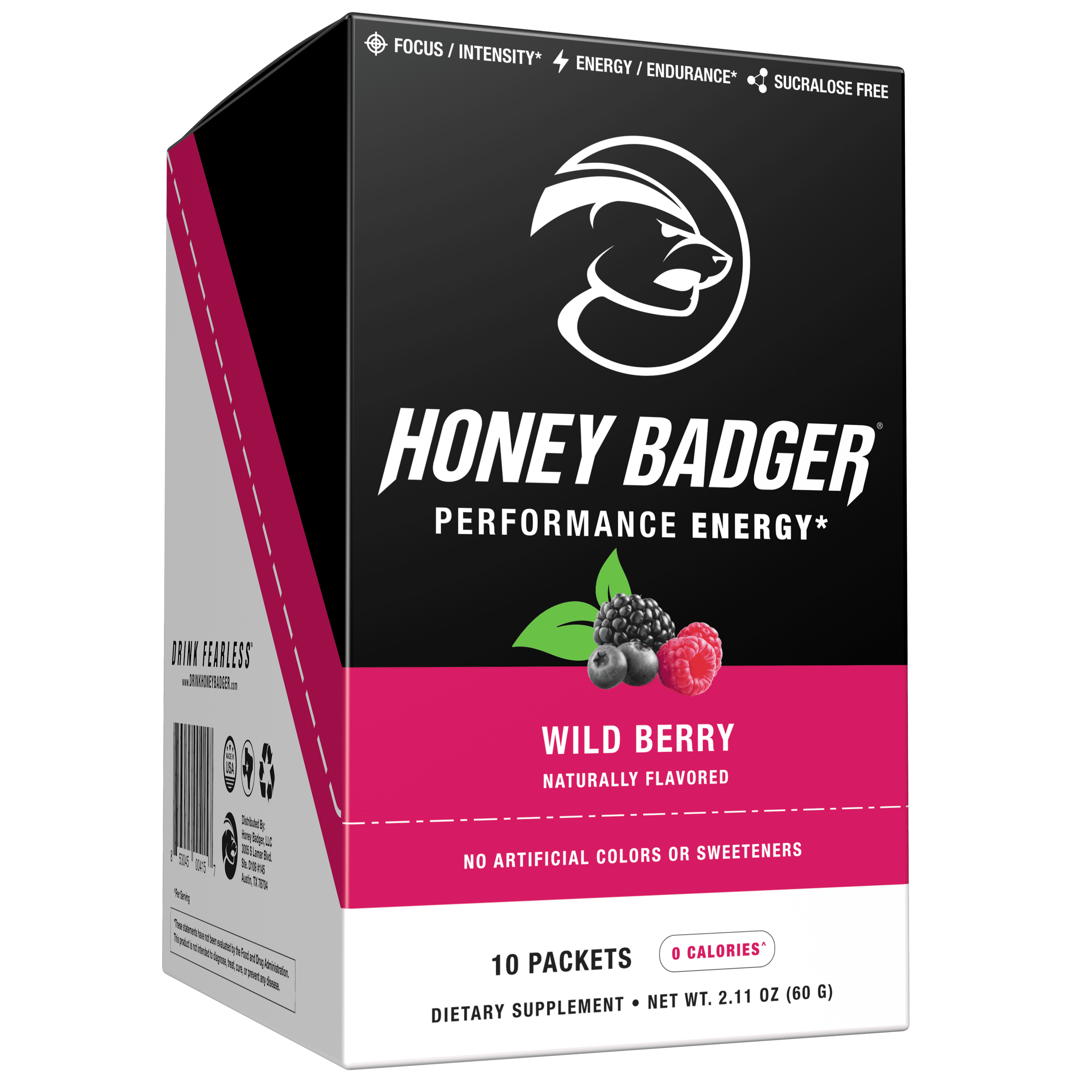 Honey Badger Performance Energy Natural Pre Workout for